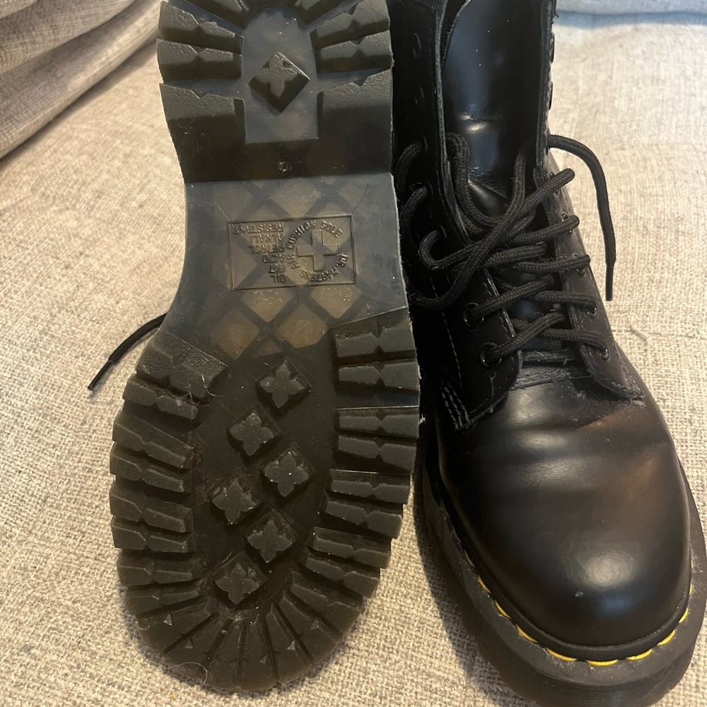 Dr. Martens Black Leather Lace-Up Combat Boots
